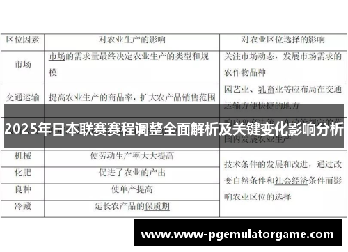 2025年日本联赛赛程调整全面解析及关键变化影响分析
